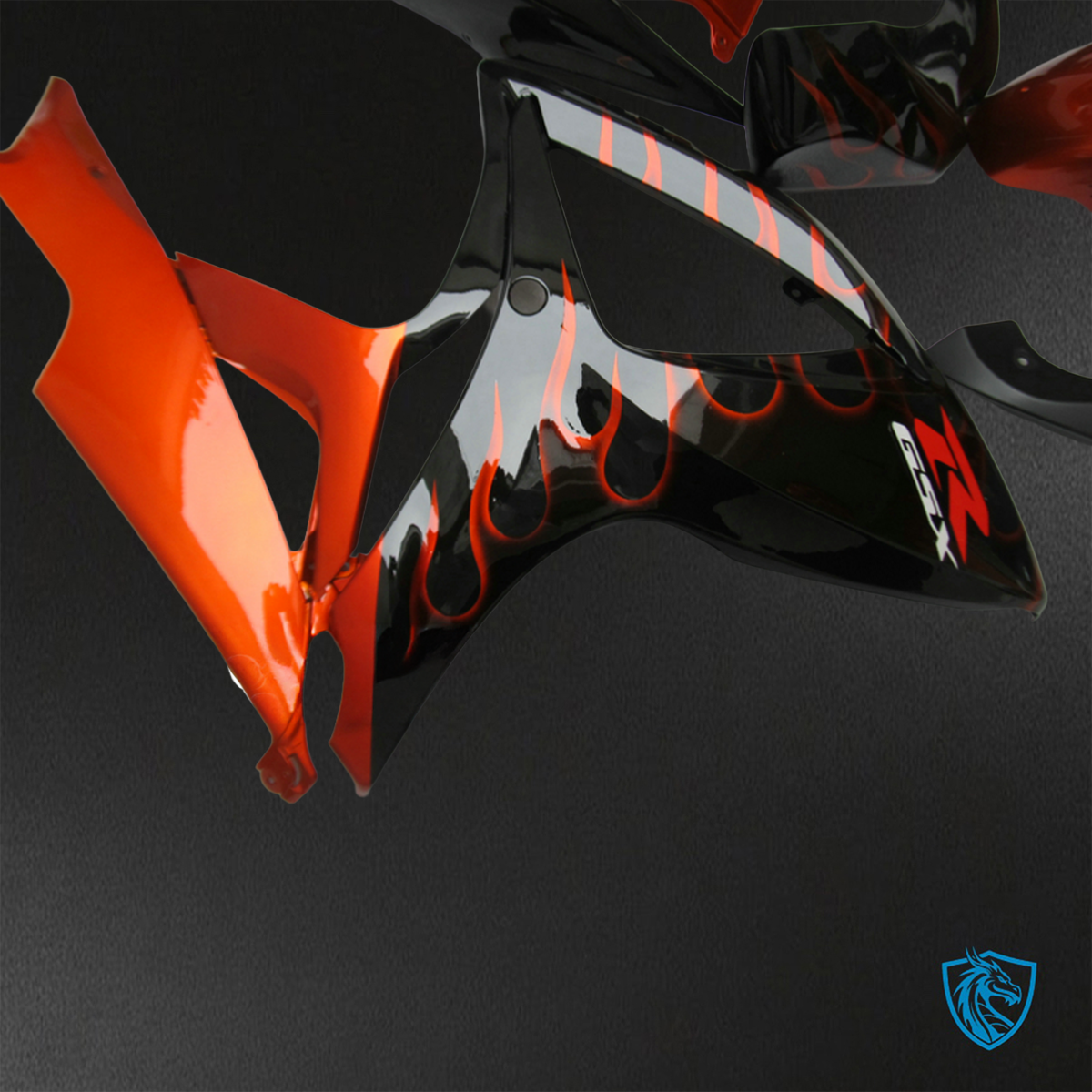 Suzuki GSX-R600/750 (2006-2007) Red & Black Flame - Replacement Motorcycle Fairings Kit