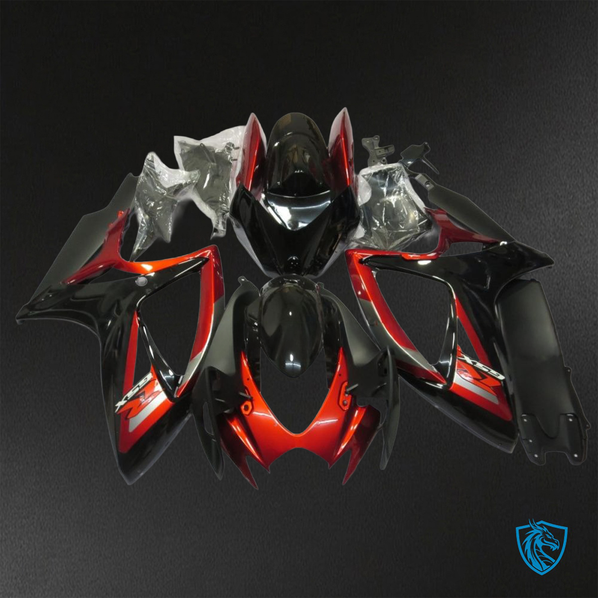Suzuki GSX-R600/750 (2006-2007) Red & Black Fairings Kit - Aftermarket ABS Bodywork