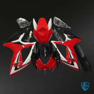 Suzuki GSXR600/750 (2006-2007) Red & White - Custom ABS Fairing Kit
