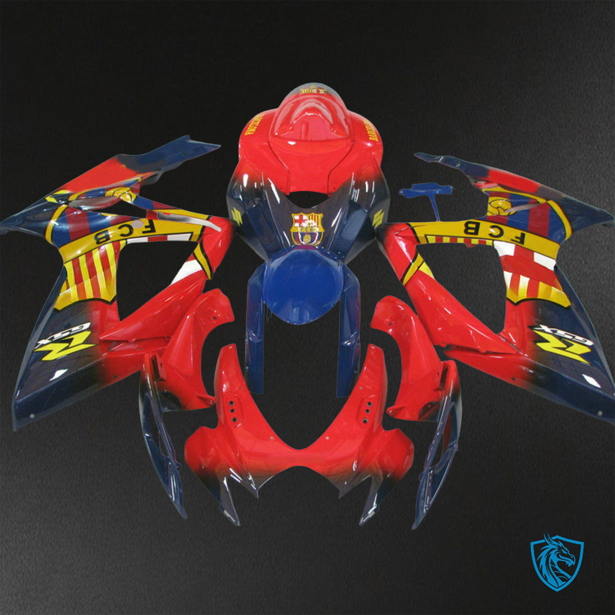 Suzuki GSXR600750 2006-2007 Red, Blue & Yellow Gradient - Custom ABS Fairing Kit