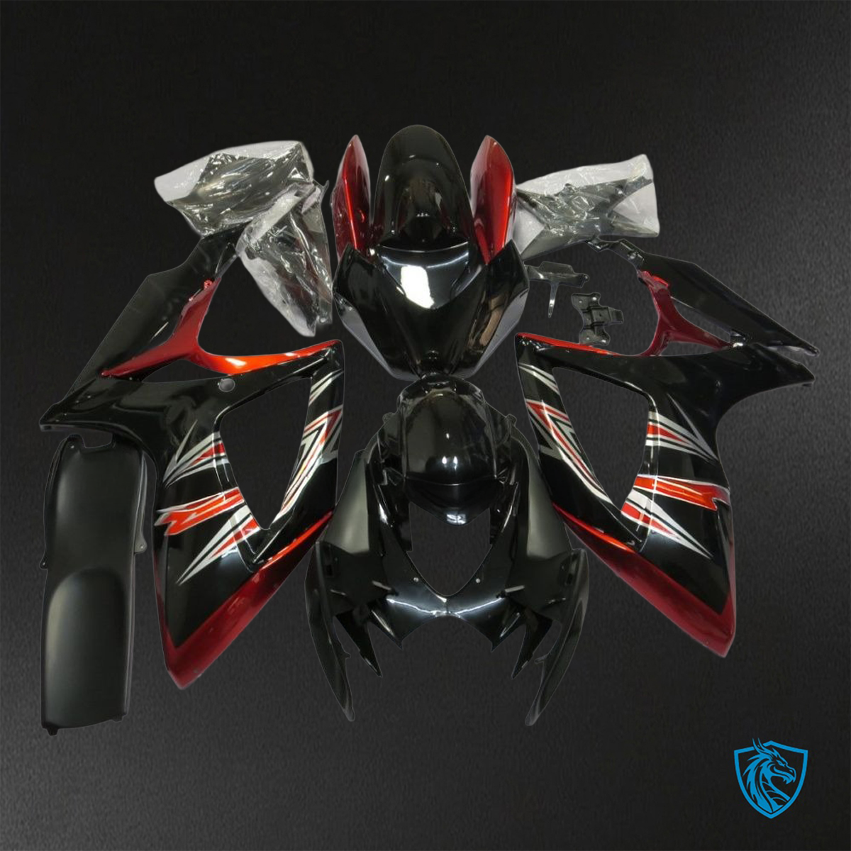 Suzuki GSX-R600/750 (2006-2007) Red, Gray & Black ABS Bodywork - Fairings Kit