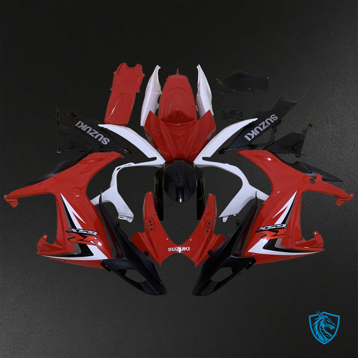 Suzuki GSX-R600/750 (2006-2007) Red, Black & White ABS Bodywork - Fairings Kit