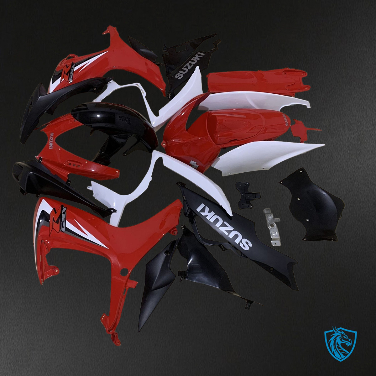 Suzuki GSX-R600/750 (2006-2007) Red, Black & White ABS Bodywork - Fairings Kit