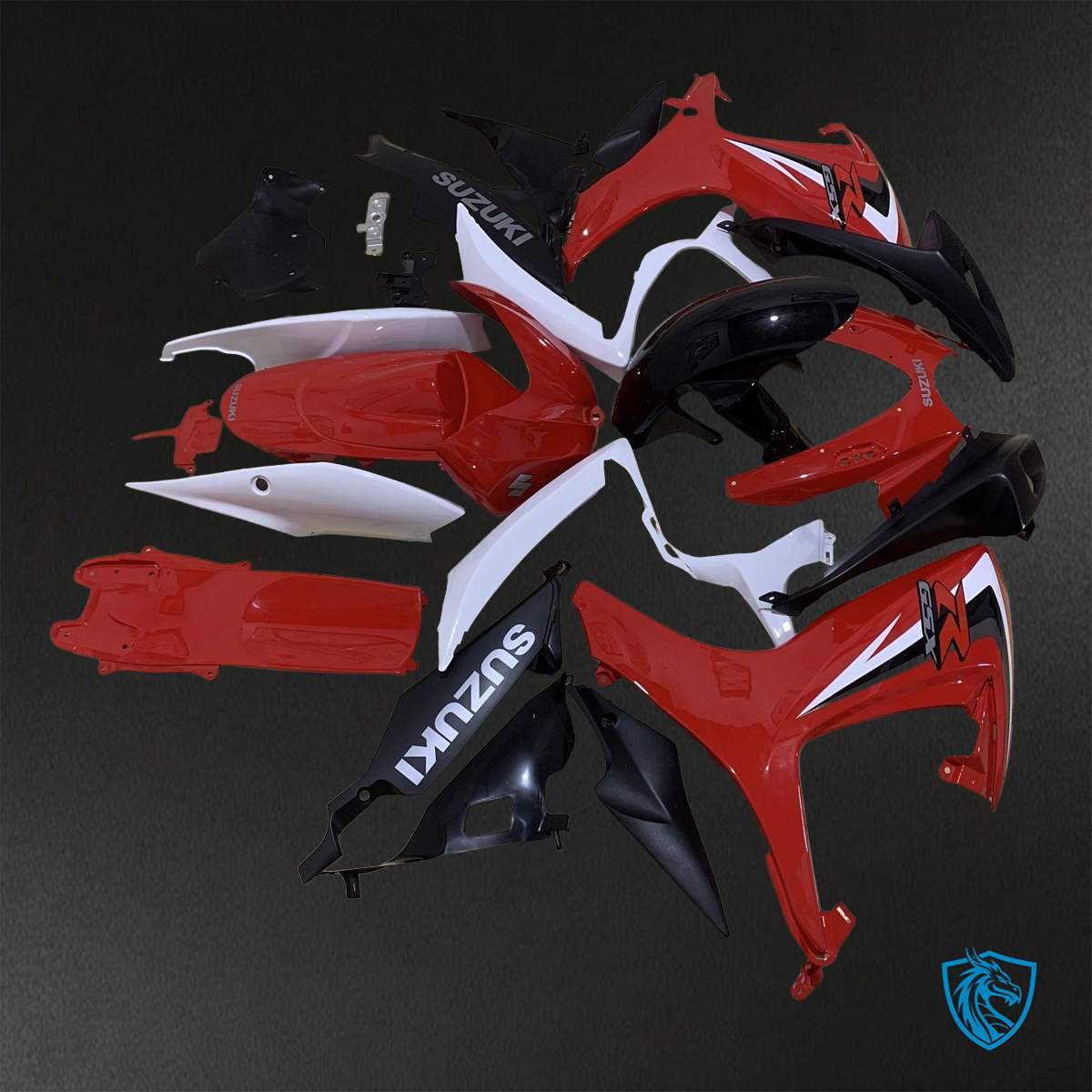 Suzuki GSX-R600/750 (2006-2007) Red, Black & White ABS Bodywork - Fairings Kit