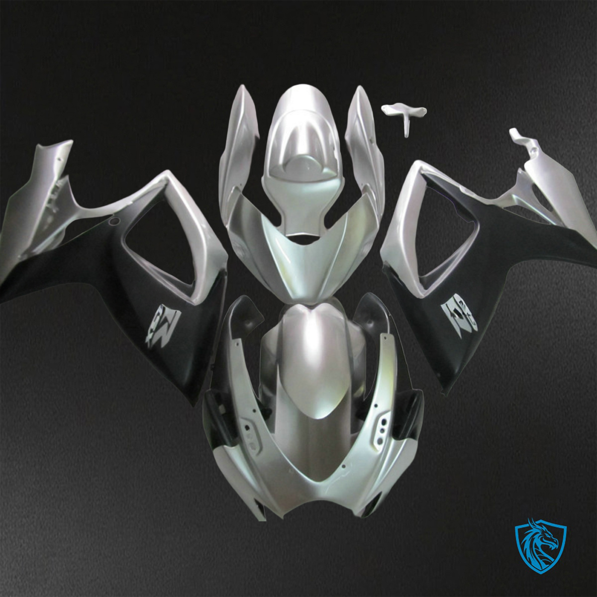 Suzuki GSX-R600/750 (2006-2007) Silver & Black - Custom ABS Fairing Kit