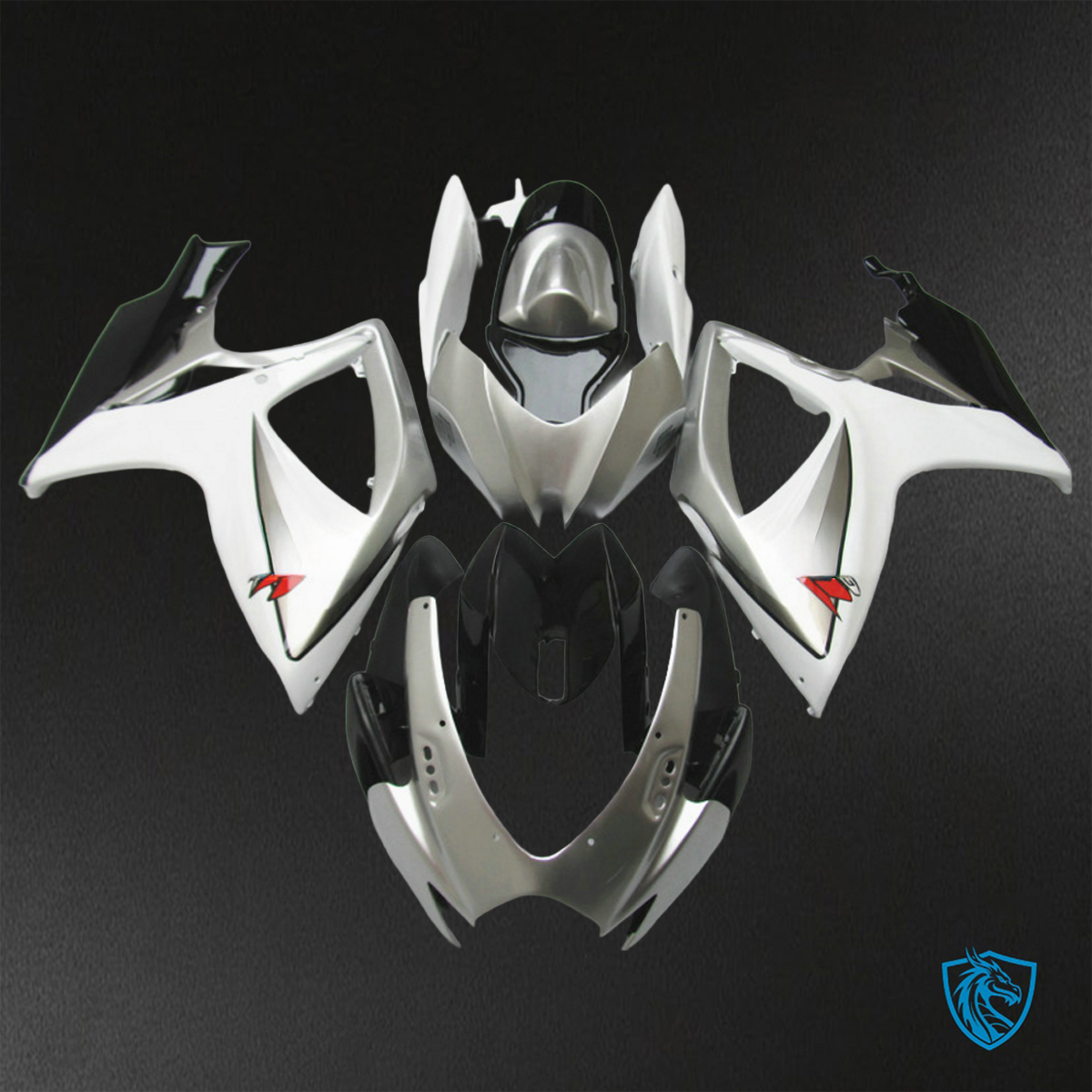 Suzuki GSX-R600/750 (2006-2007) Black & Silver - Custom ABS Fairing Kit