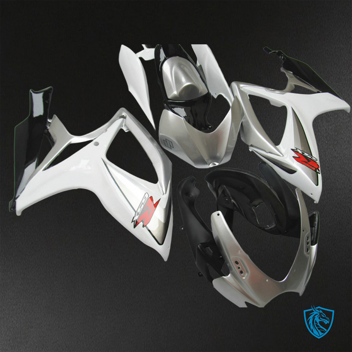 Suzuki GSX-R600/750 (2006-2007) Black & Silver - Custom ABS Fairing Kit