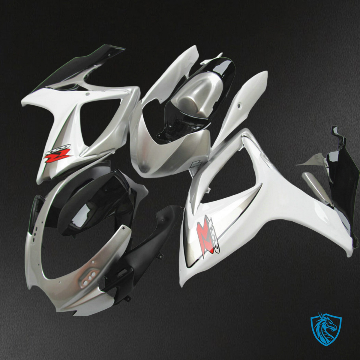 Suzuki GSX-R600/750 (2006-2007) Black & Silver - Custom ABS Fairing Kit