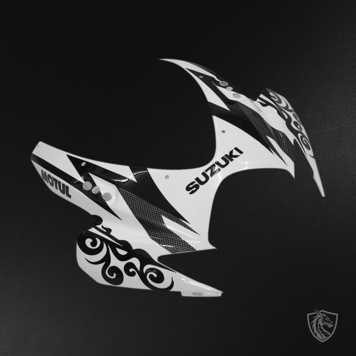 Suzuki GSXR 600-750 (2006-2007) White & Black Alstare Corona Fairing Kit - Aftermarket ABS Bodywork