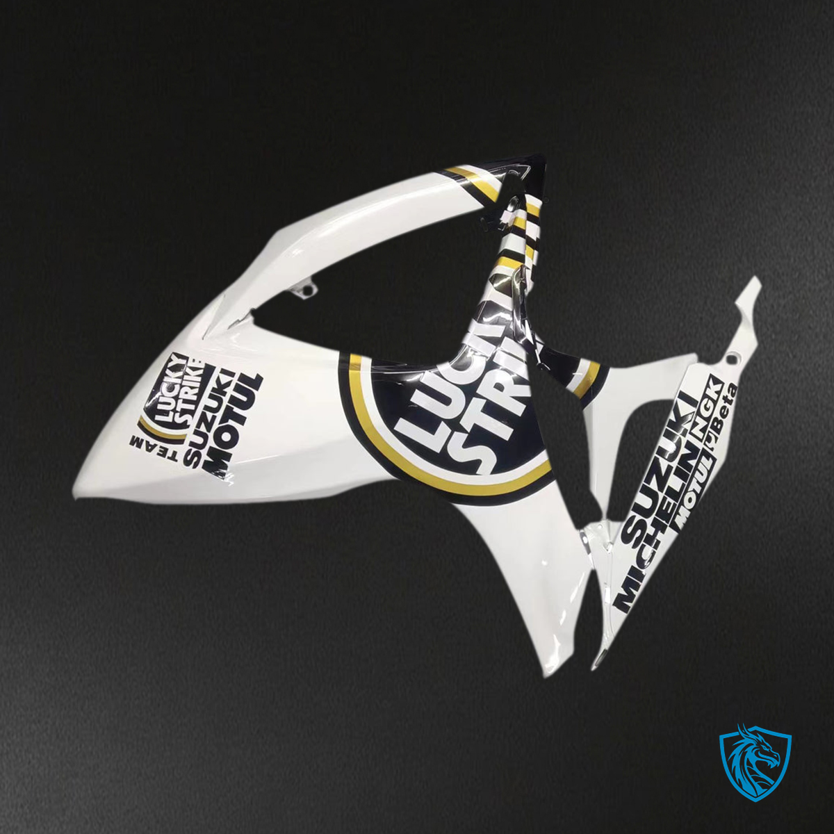 Suzuki GSXR 600-750 (2006-2007) White & Black Lucky Strike Fairing Kit | ABS Bodywork