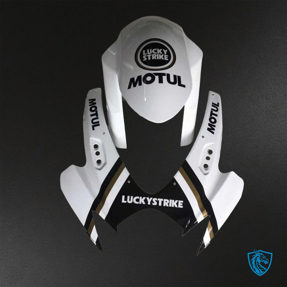Suzuki GSX-R600/750 (2006-2007) Gloss White & Black Lucky Strike Fairings Kit - Aftermarket ABS Bodywork
