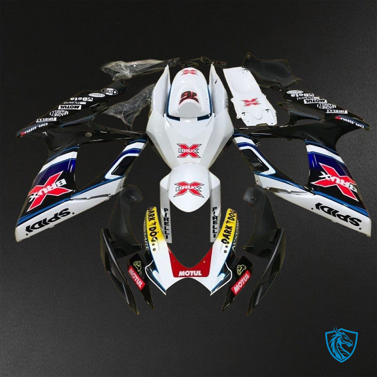 Suzuki GSX-R600/750 (2006-2007) White & Black - Replacement Motorcycle Fairings Kit