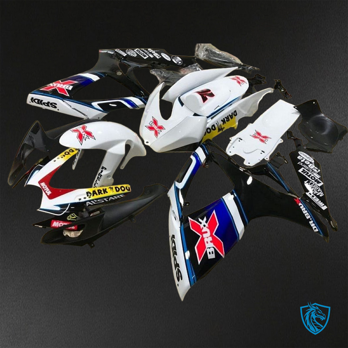 Suzuki GSX-R600/750 (2006-2007) White & Black - Replacement Motorcycle Fairings Kit