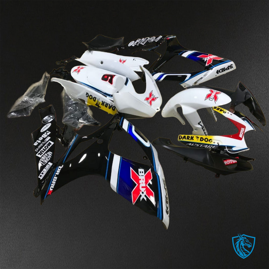 Suzuki GSX-R600/750 (2006-2007) White & Black - Replacement Motorcycle Fairings Kit