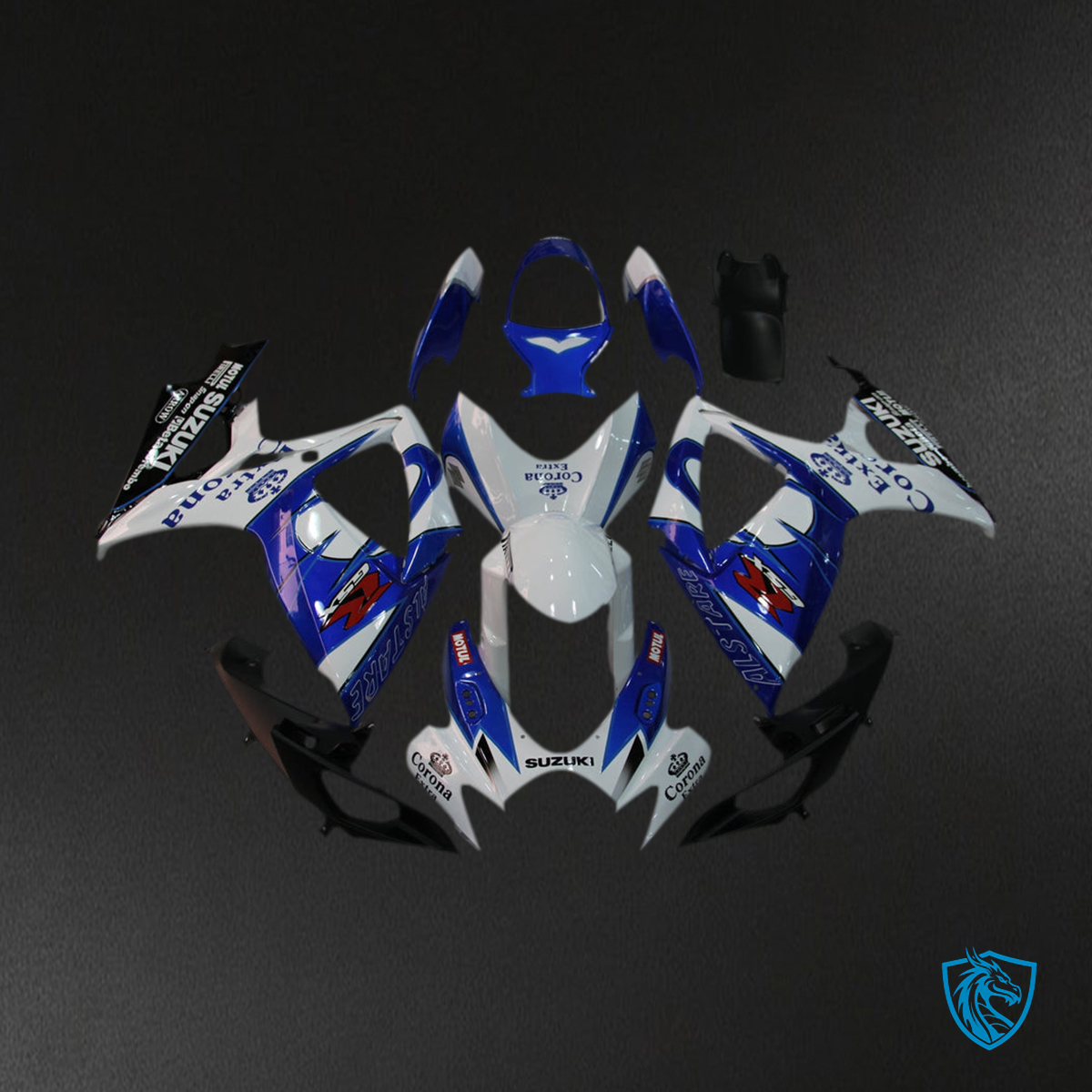 Suzuki GSXR 600-750 (2006-2007) White & Blue Corona Generic - Custom ABS Fairing Kit