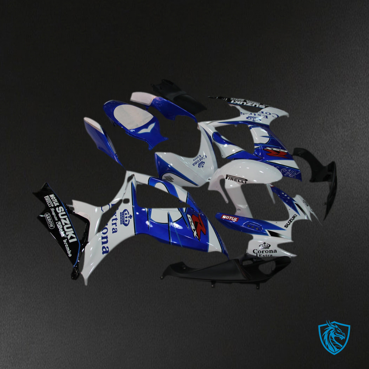 Suzuki GSXR 600-750 (2006-2007) White & Blue Corona Generic - Custom ABS Fairing Kit