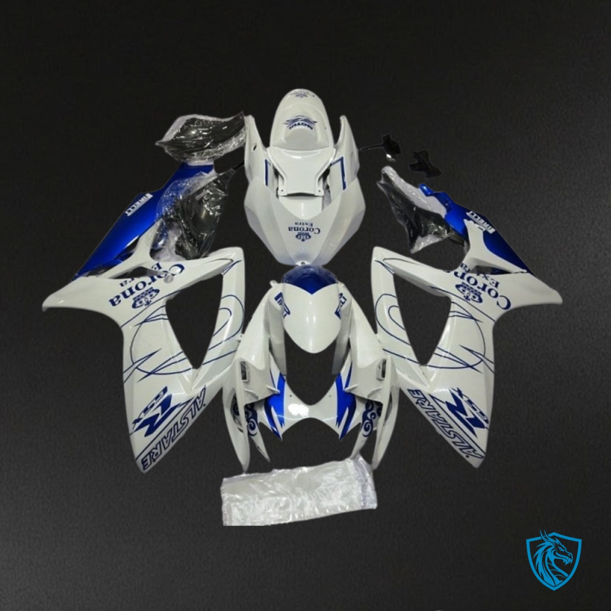 Suzuki GSXR600/750 (2006-2007) White & Blue ABS Bodywork - Fairings Kit
