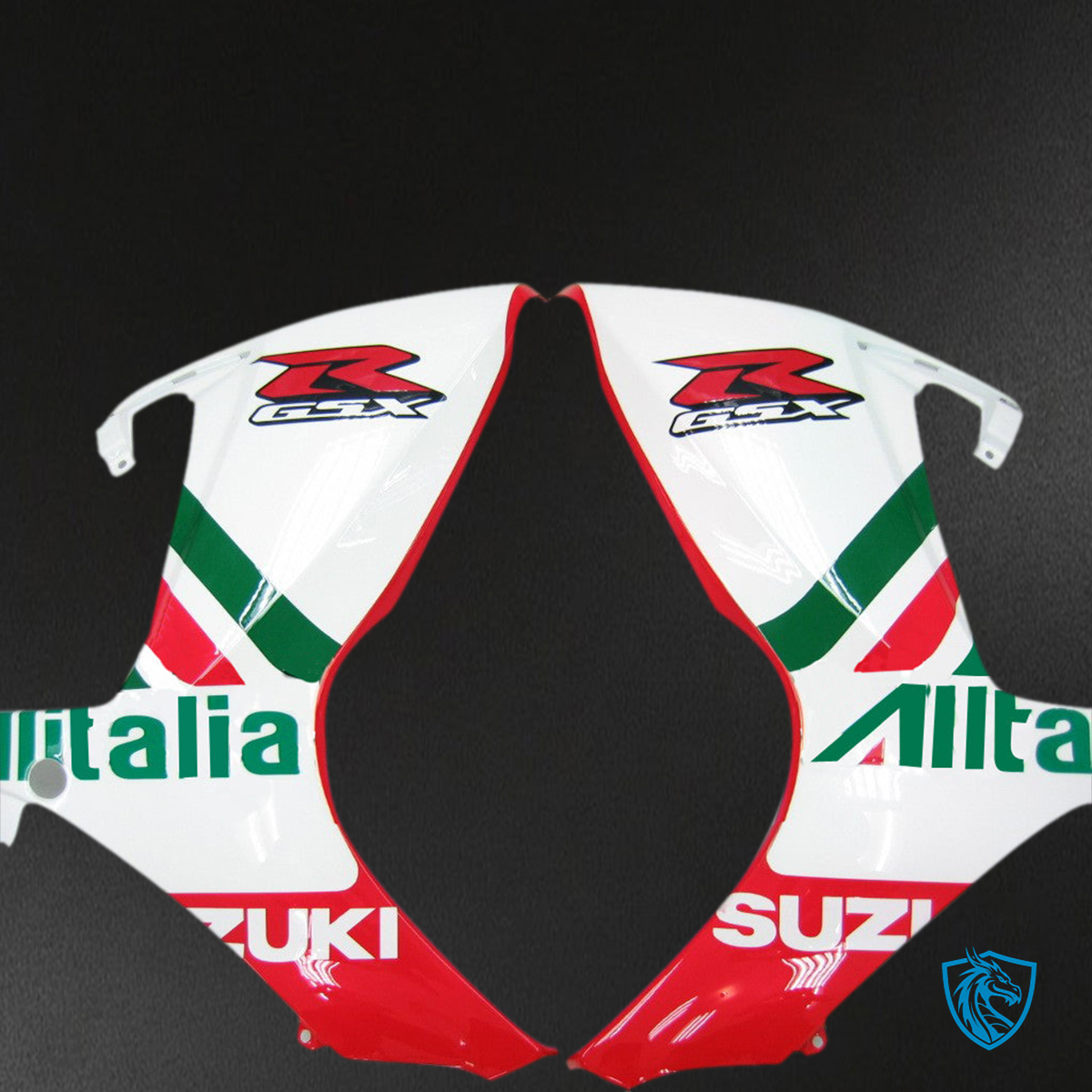 Suzuki GSXR 600-750 (2006-2007) White, Red & Green Alitalia Fairing Kit - Aftermarket ABS Bodywork