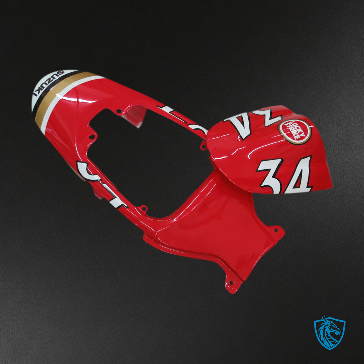 Suzuki GSXR 600-750 (2006-2007) White & Red Lucky Strike Fairing Kit | ABS Bodywork