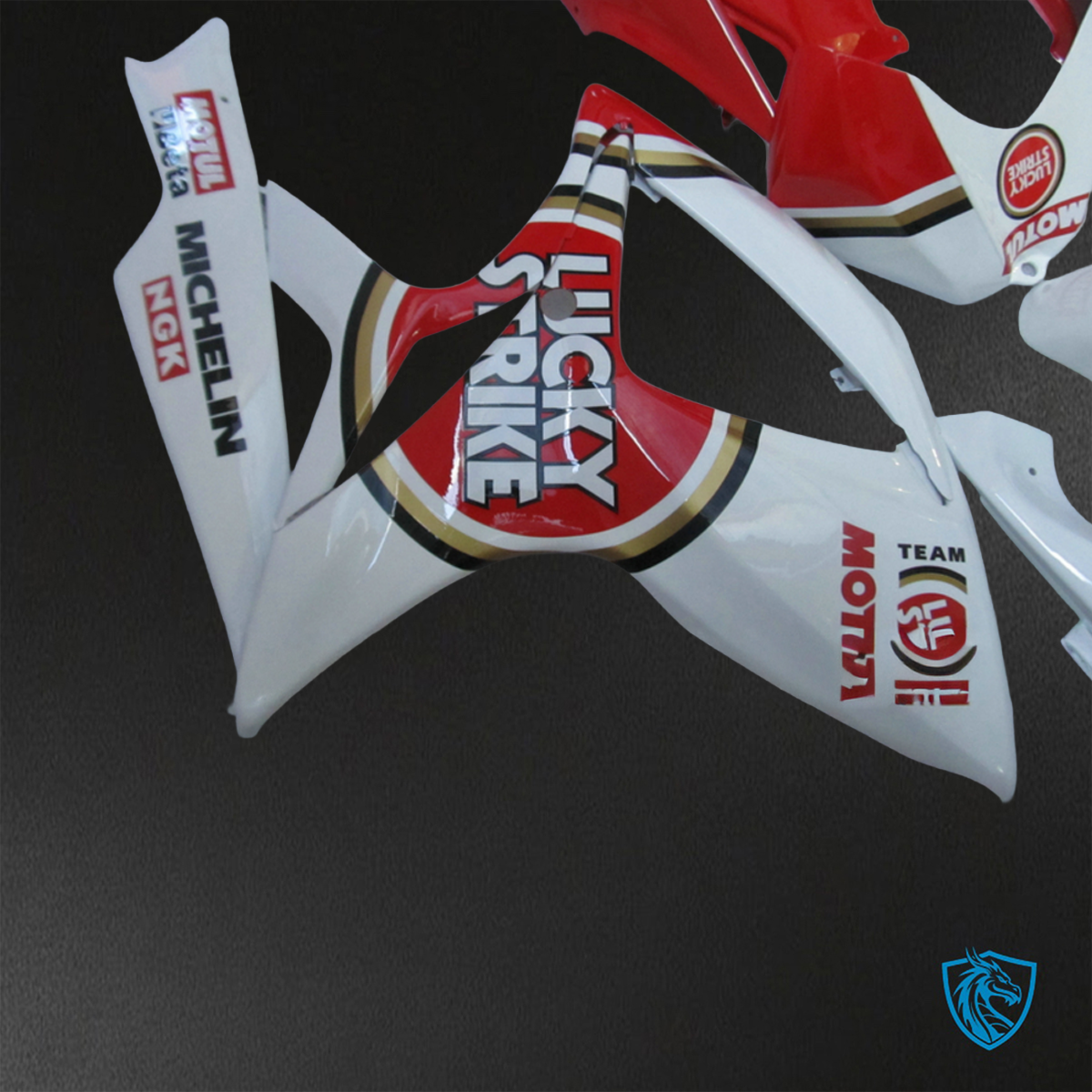 Suzuki GSX-R600/750 (2006-2007) White & Red Lucky Strike - Custom ABS Fairing Kit