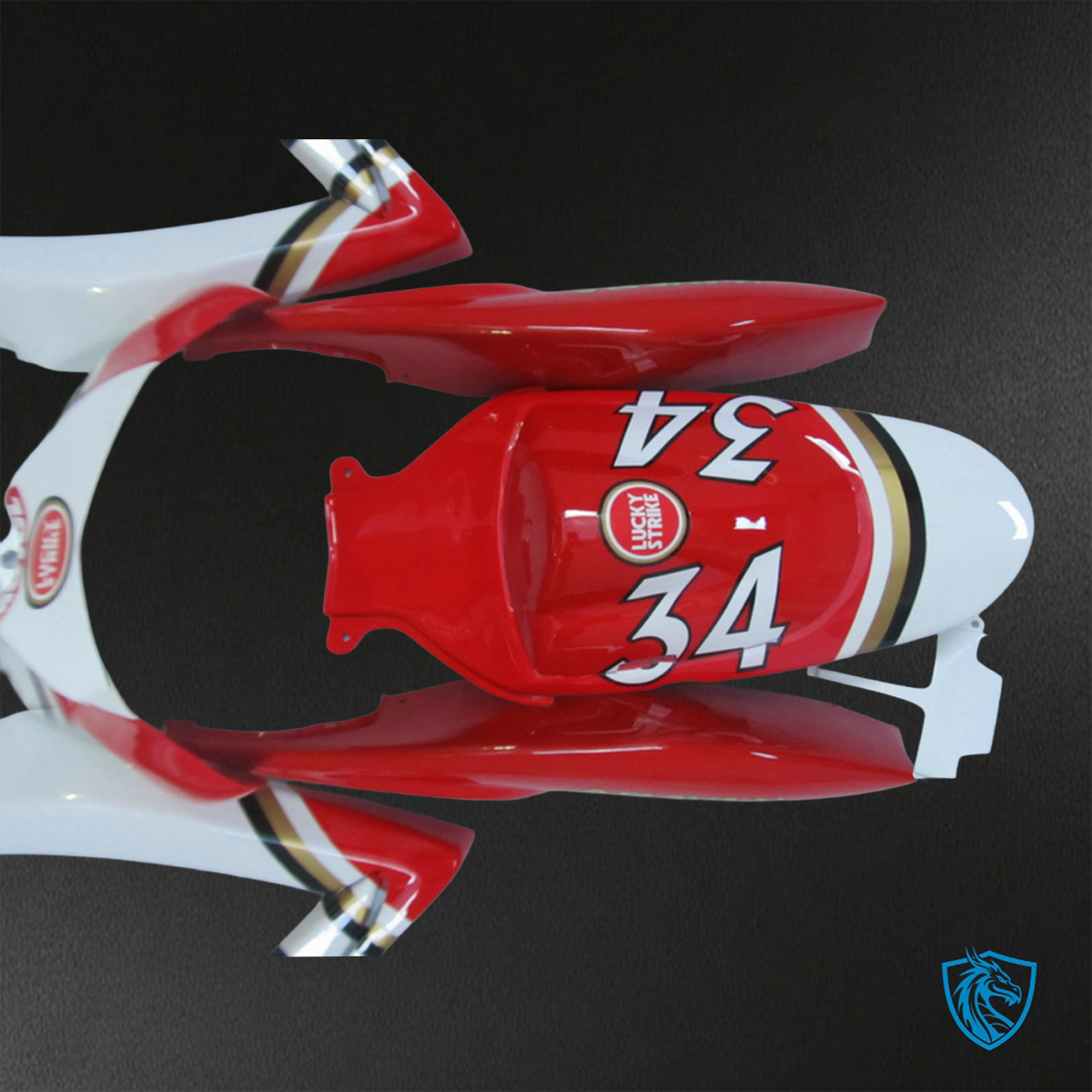 Suzuki GSX-R600/750 (2006-2007) White & Red Lucky Strike - Custom ABS Fairing Kit