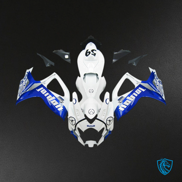 Suzuki GSXR 600-750 (2006-2007) White & Blue Jordan - Custom ABS Fairing Kit