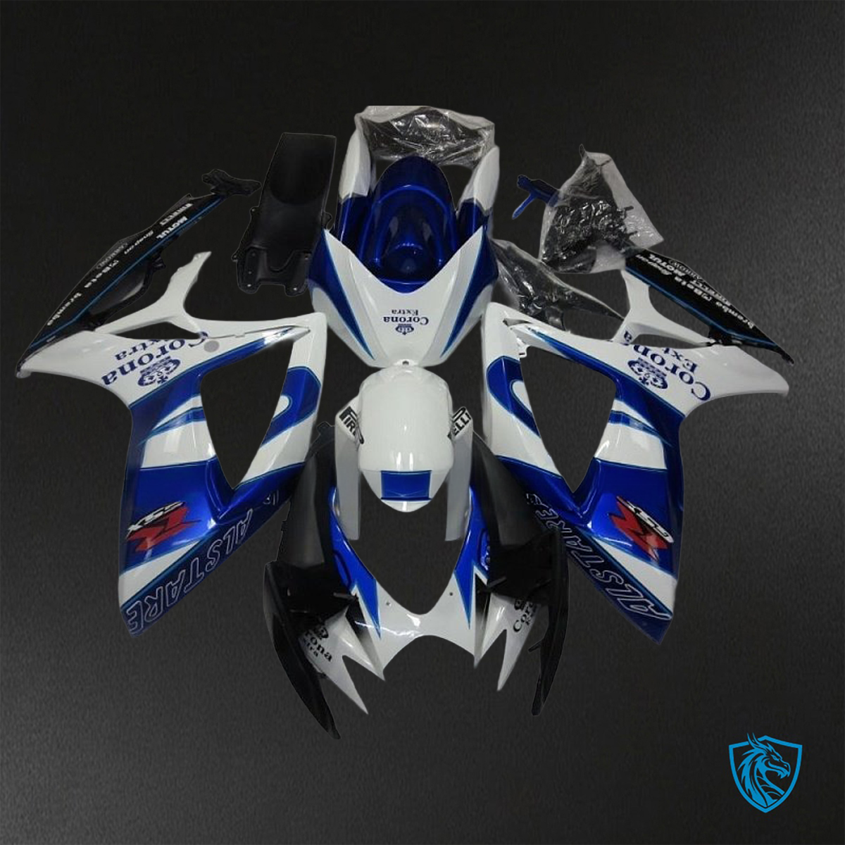 Suzuki GSX-R600/750 (2006-2007) White with Corona ABS Bodywork - Fairings Kit