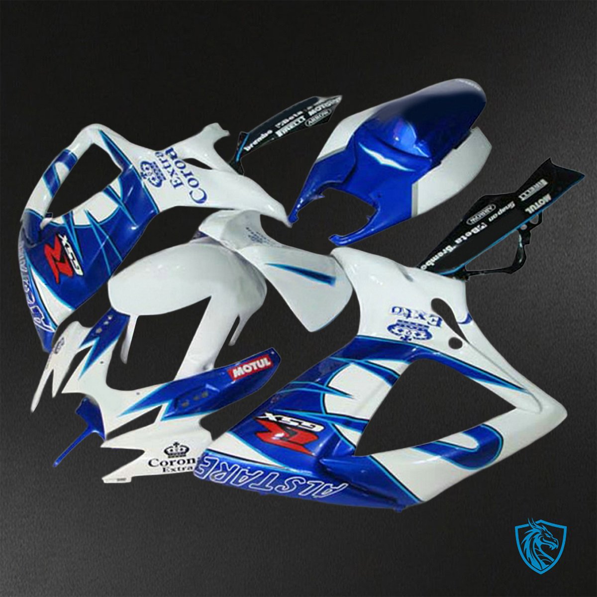 Suzuki GSX-R600/750 (2006-2007) White with Corona ABS Bodywork - Fairings Kit