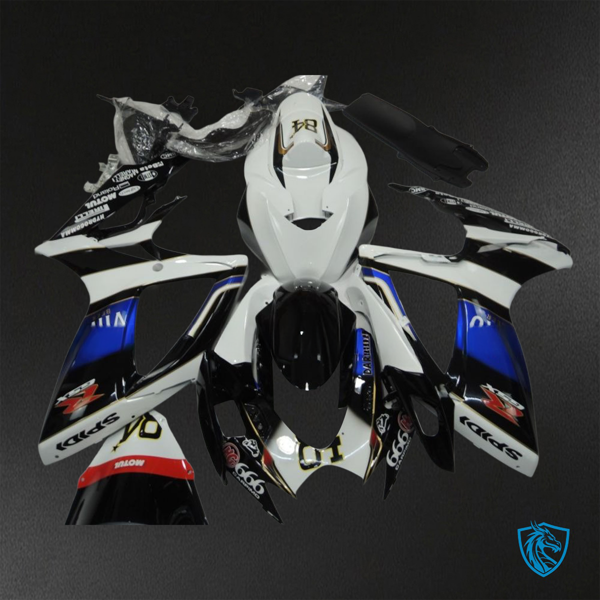 Suzuki GSX-R600/750 (2006-2007) White, Blue & Black - Replacement Motorcycle Fairings Kit