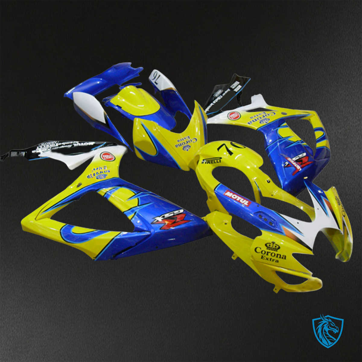 Suzuki GSX-R600/750 (2006-2007) Yellow & Blue - Custom ABS Fairing Kit