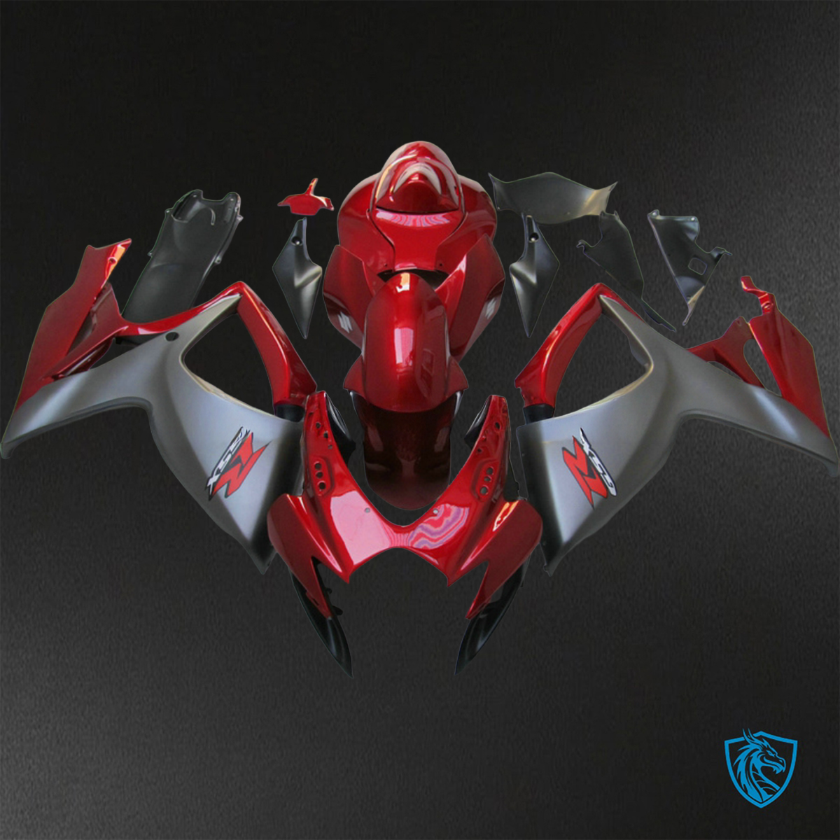 Suzuki GSX-R600/750 (2006-2007) Gloss Red & Grey - Replacement Motorcycle Fairings Kit