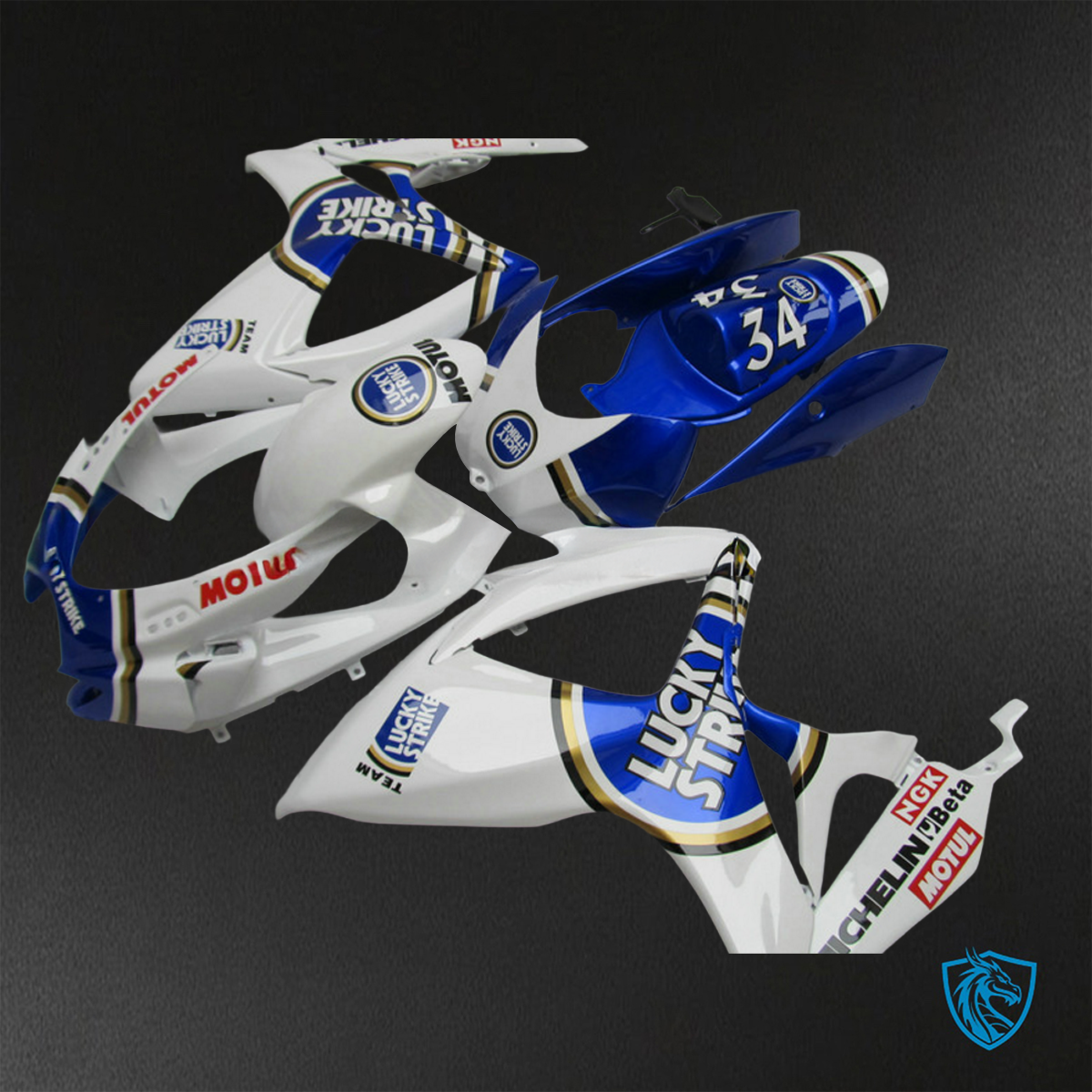Suzuki GSX-R600/750 (2006-2007) Blue & White ABS Bodywork - Fairings Kit
