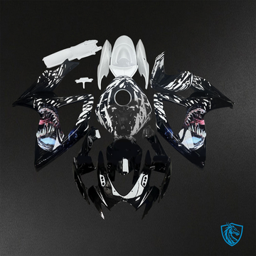 Suzuki GSX-R600/750 (2006-2007) Black & White Venom Aquaprint Fairings Kit - Aftermarket ABS Bodywork