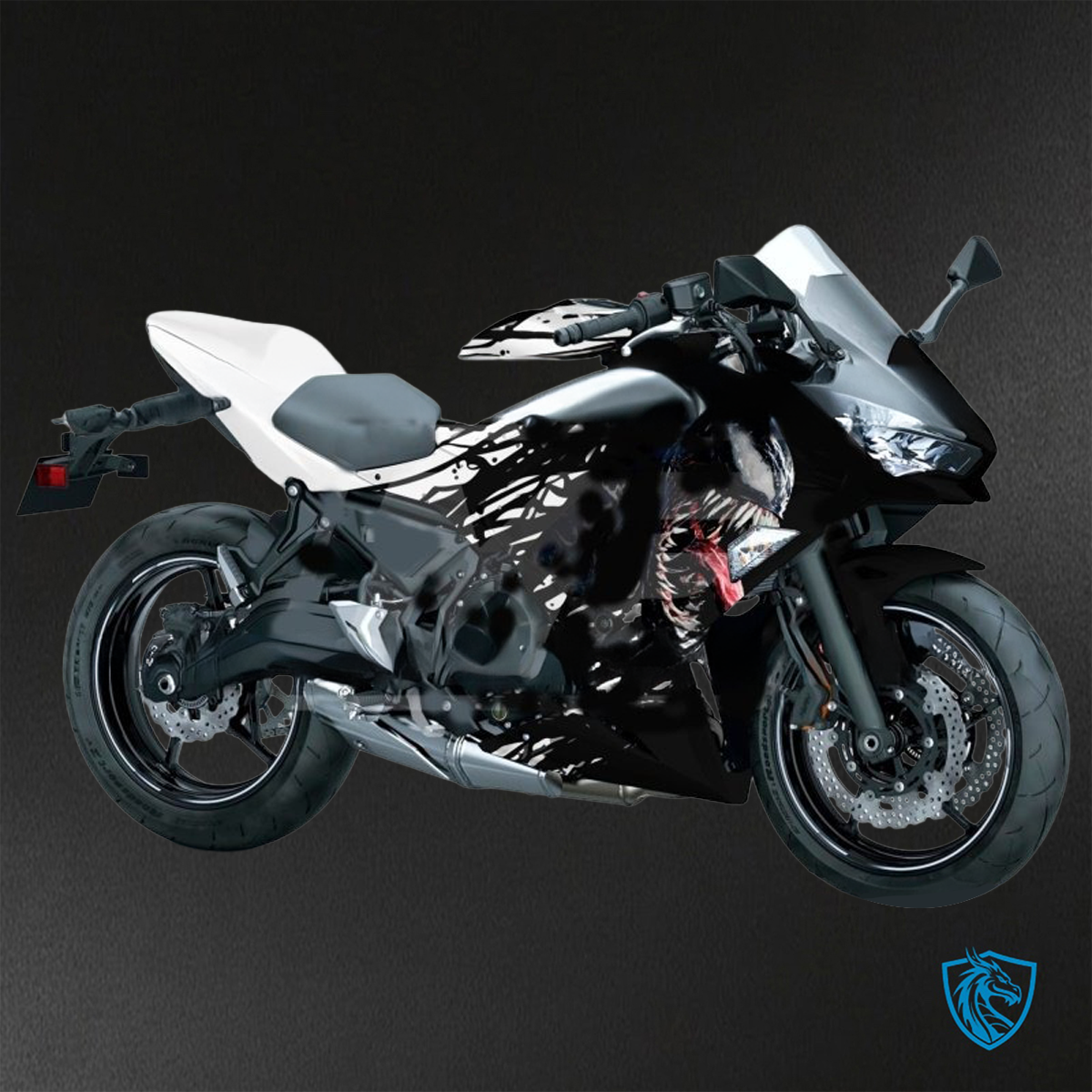 Suzuki GSX-R600/750 (2006-2007) Black & White Venom Aquaprint Fairings Kit - Aftermarket ABS Bodywork