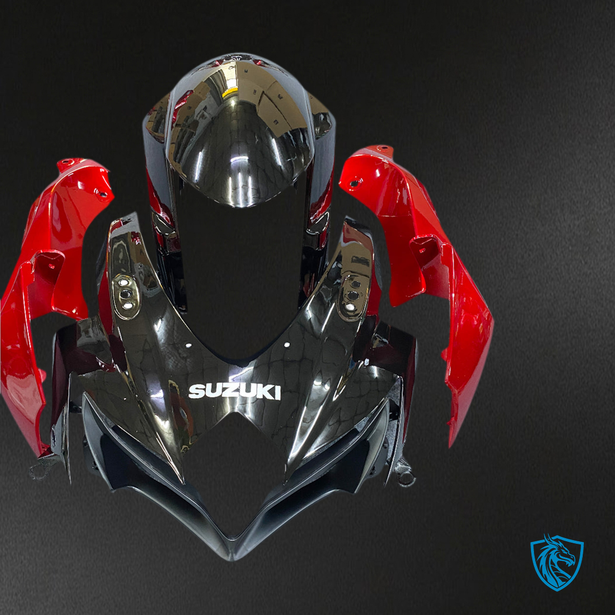 Suzuki GSXR 600-750 (2008-2010) Black, Red & Silver Generic Fairing Kit | ABS Bodywork