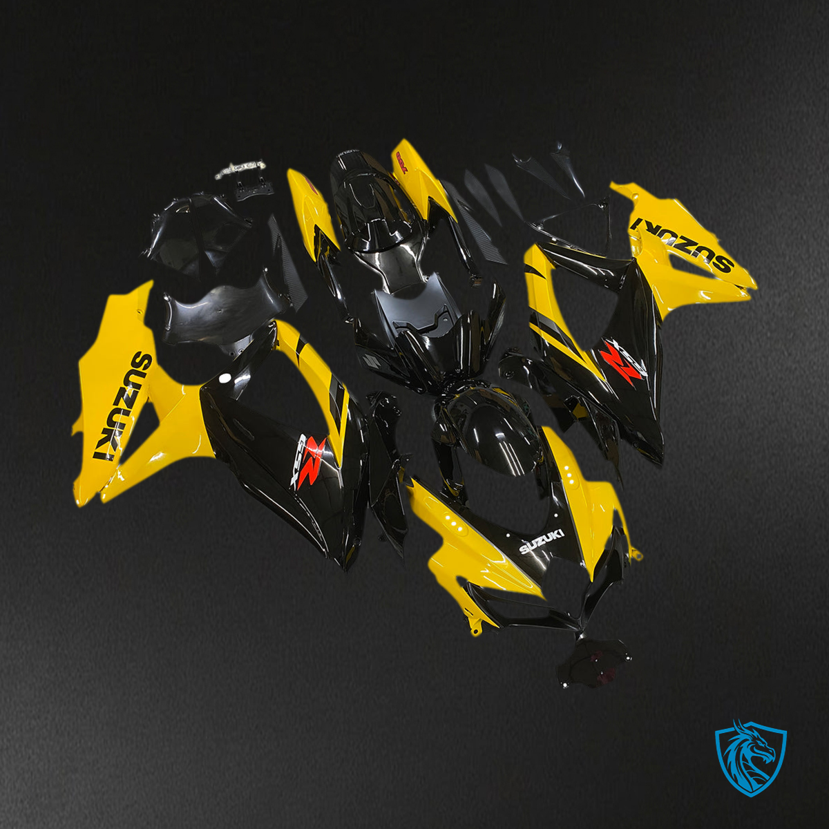 Suzuki GSXR 600-750 (2008-2010) Black & Yellow GSXR Generic - Custom ABS Fairing Kit