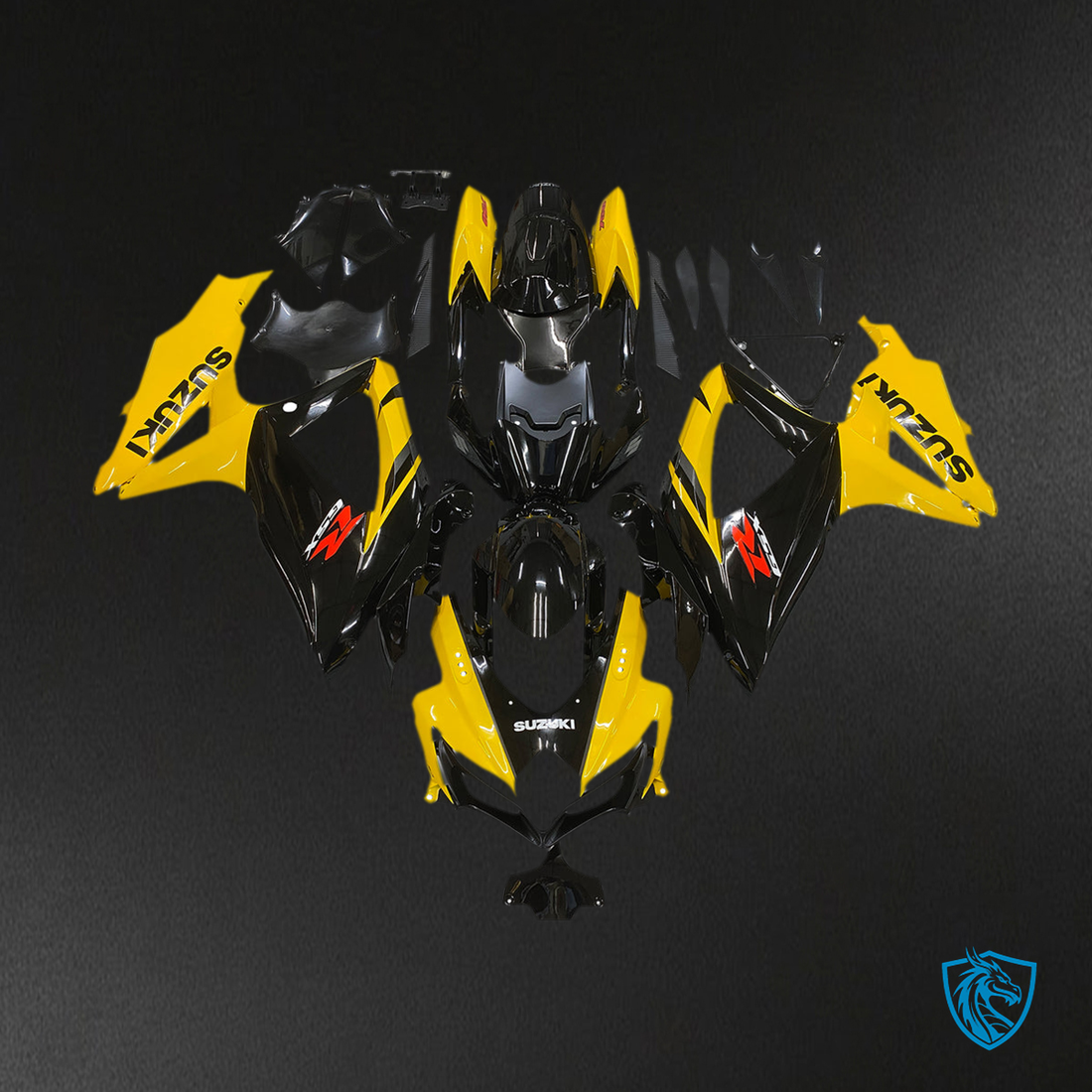 Suzuki GSXR 600-750 (2008-2010) Black & Yellow GSXR Generic - Custom ABS Fairing Kit