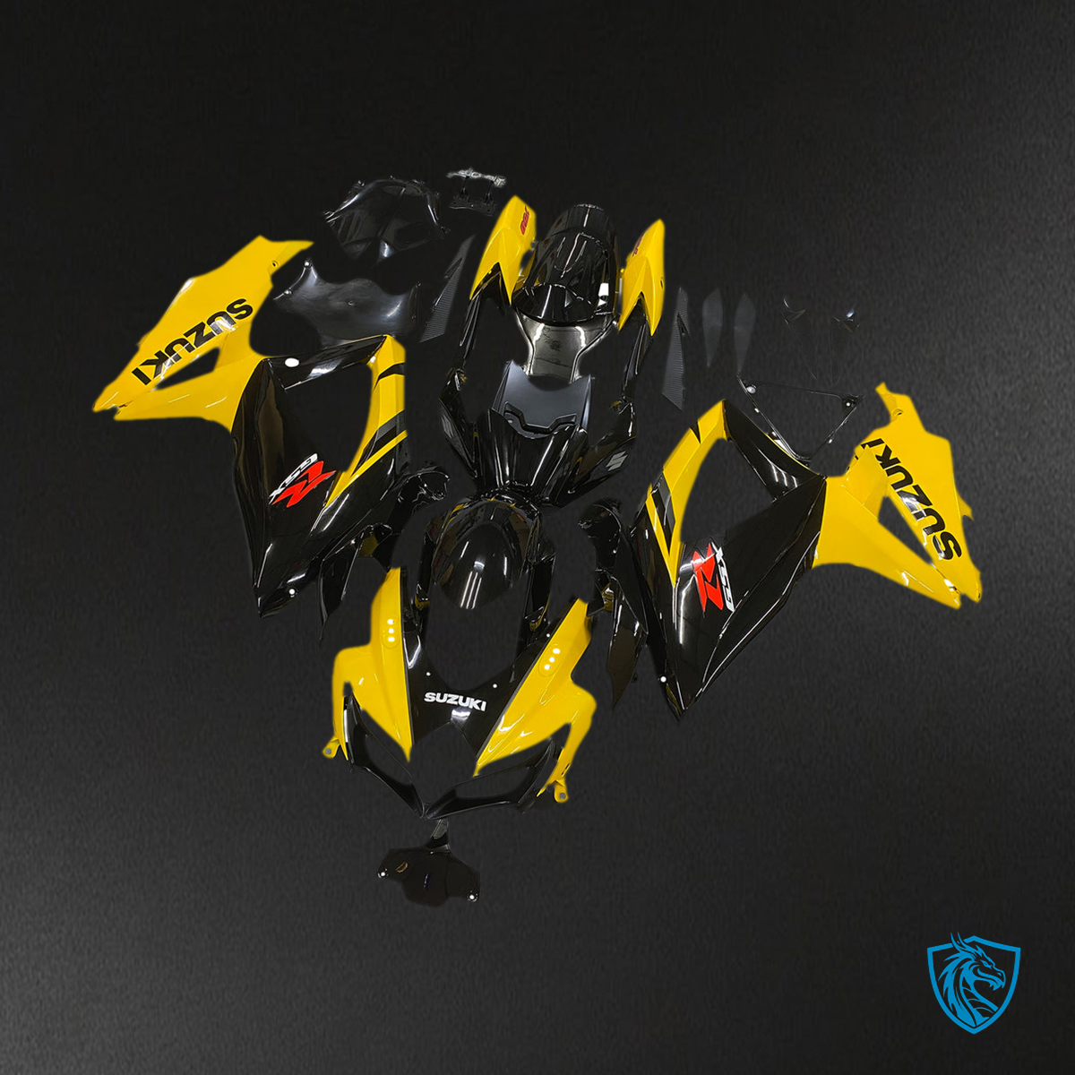 Suzuki GSXR 600-750 (2008-2010) Black & Yellow GSXR Generic - Custom ABS Fairing Kit