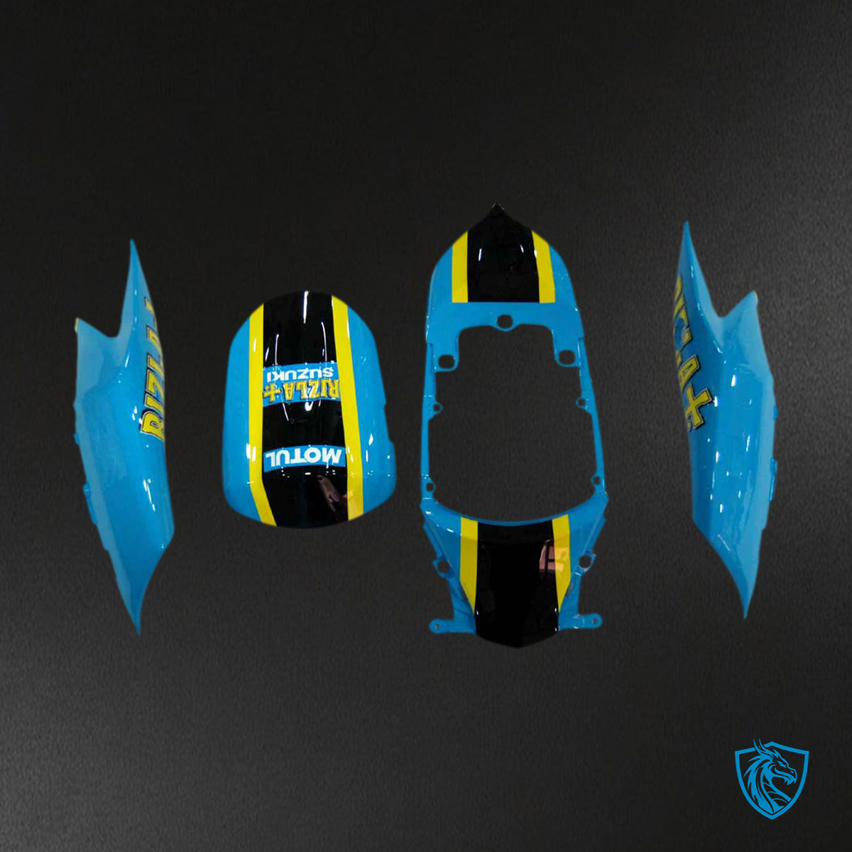Suzuki GSXR 600-750 (2008-2010) Blue & Black Rizla Generic Fairing Kit - Aftermarket ABS Bodywork