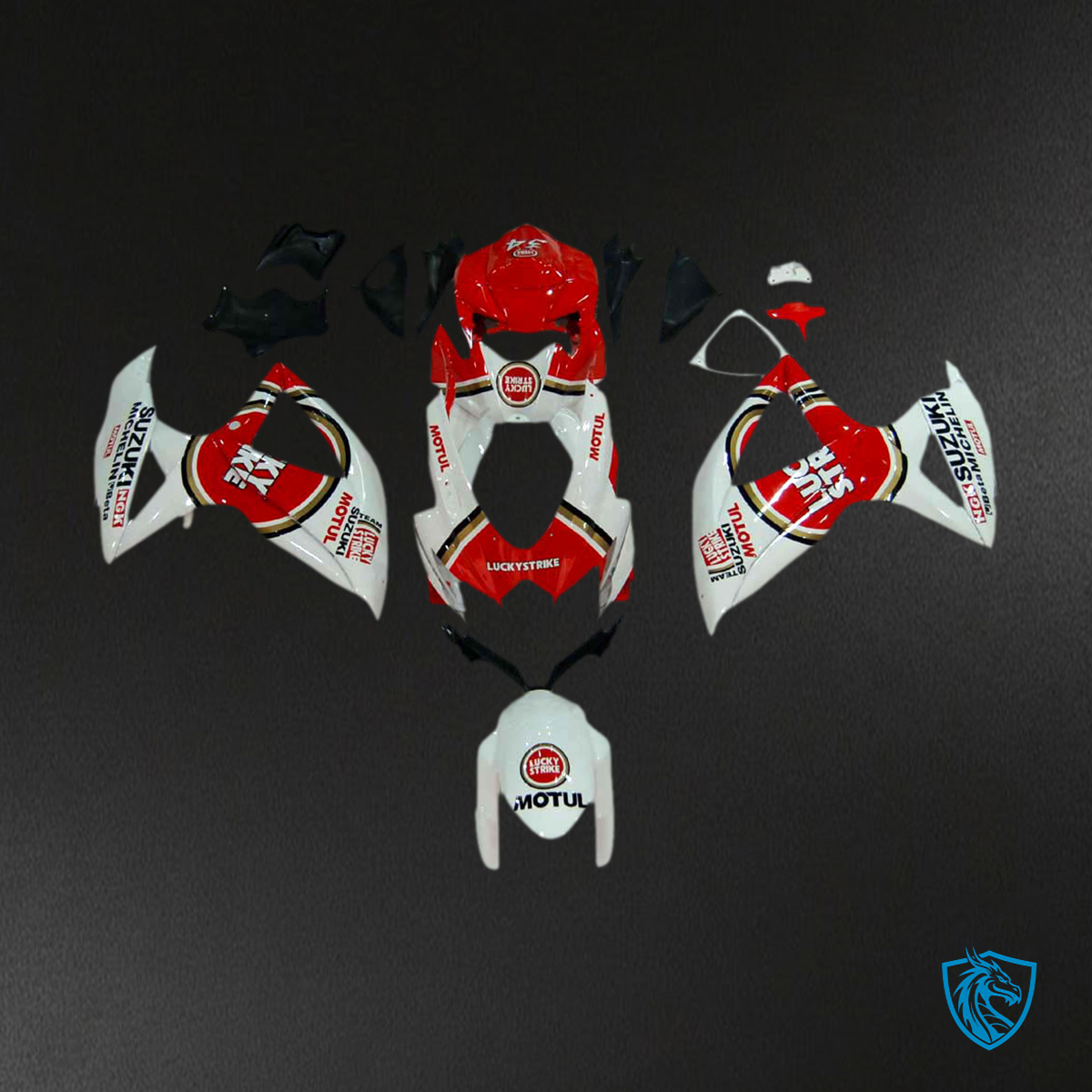 Suzuki GSXR 600-750 (2008-2010) Red & White Injection Fairing Kit | ABS Bodywork