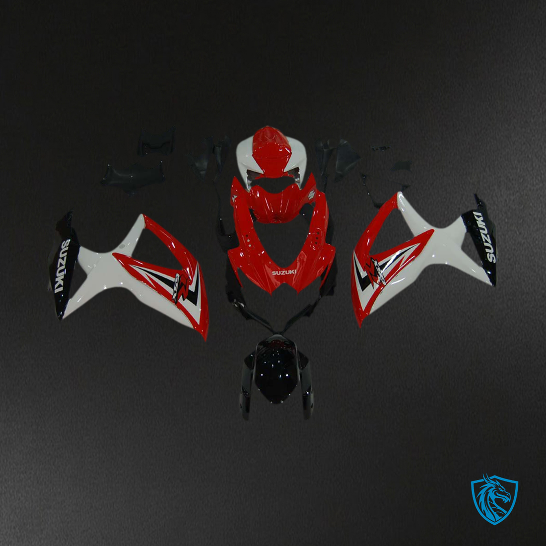 Suzuki GSXR 600-750 (2008-2010) Red & White Injection - Custom ABS Fairing Kit