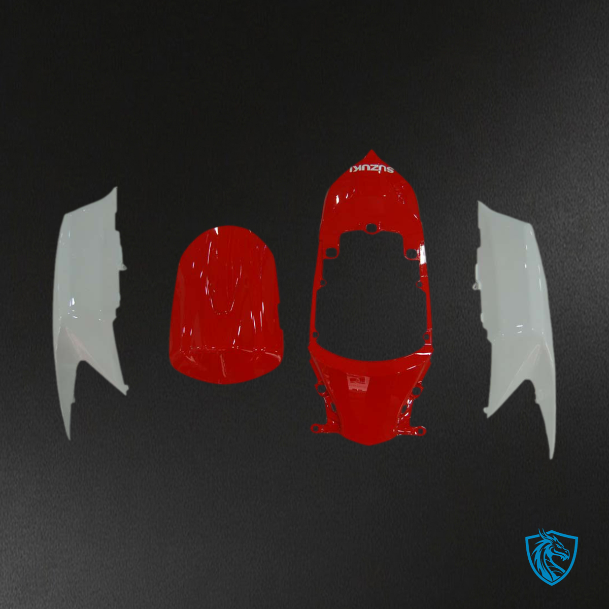 Suzuki GSXR 600-750 (2008-2010) Red & White Injection - Custom ABS Fairing Kit