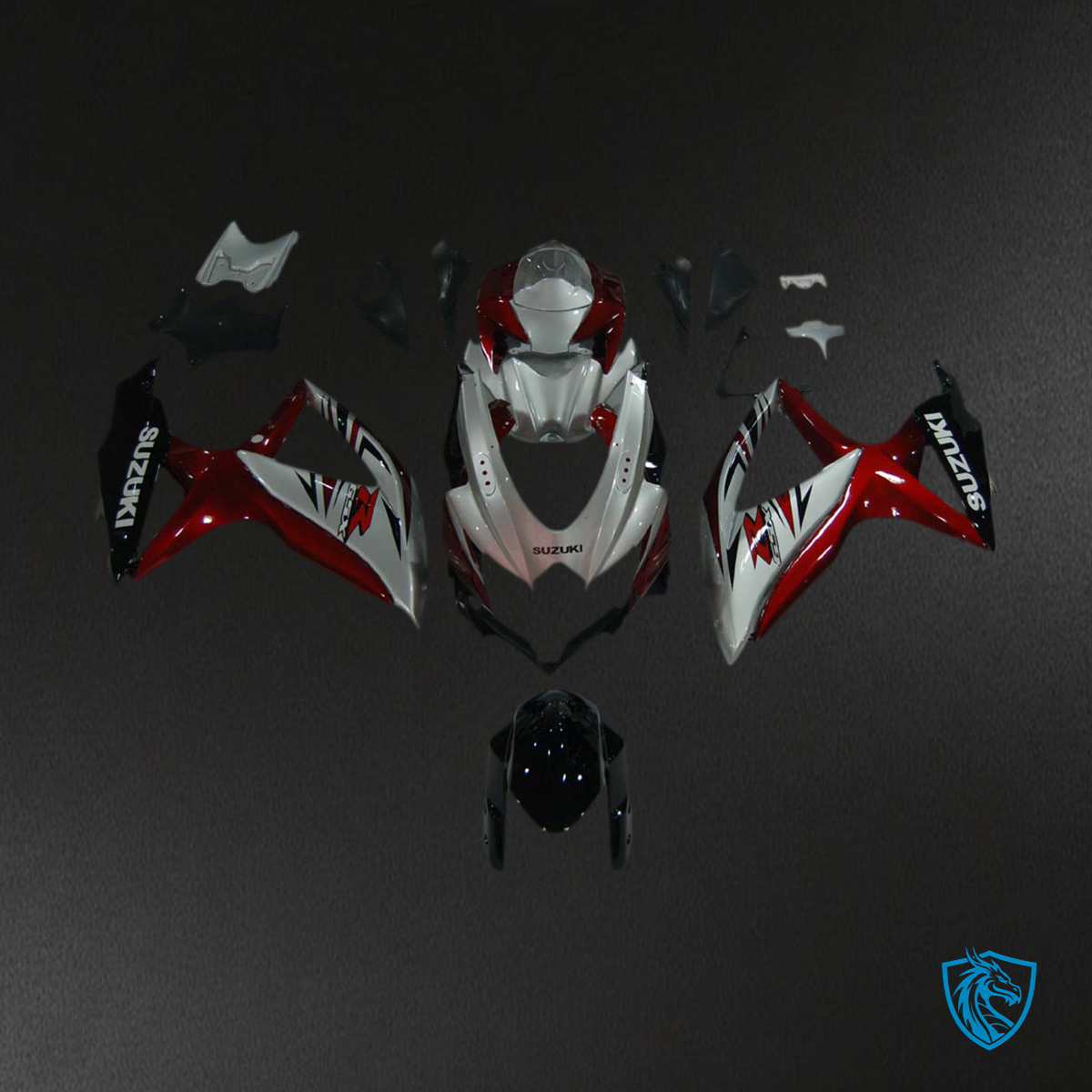 Suzuki GSXR 600-750 (2008-2010) Silver & Red Injection Fairing Kit | ABS Bodywork