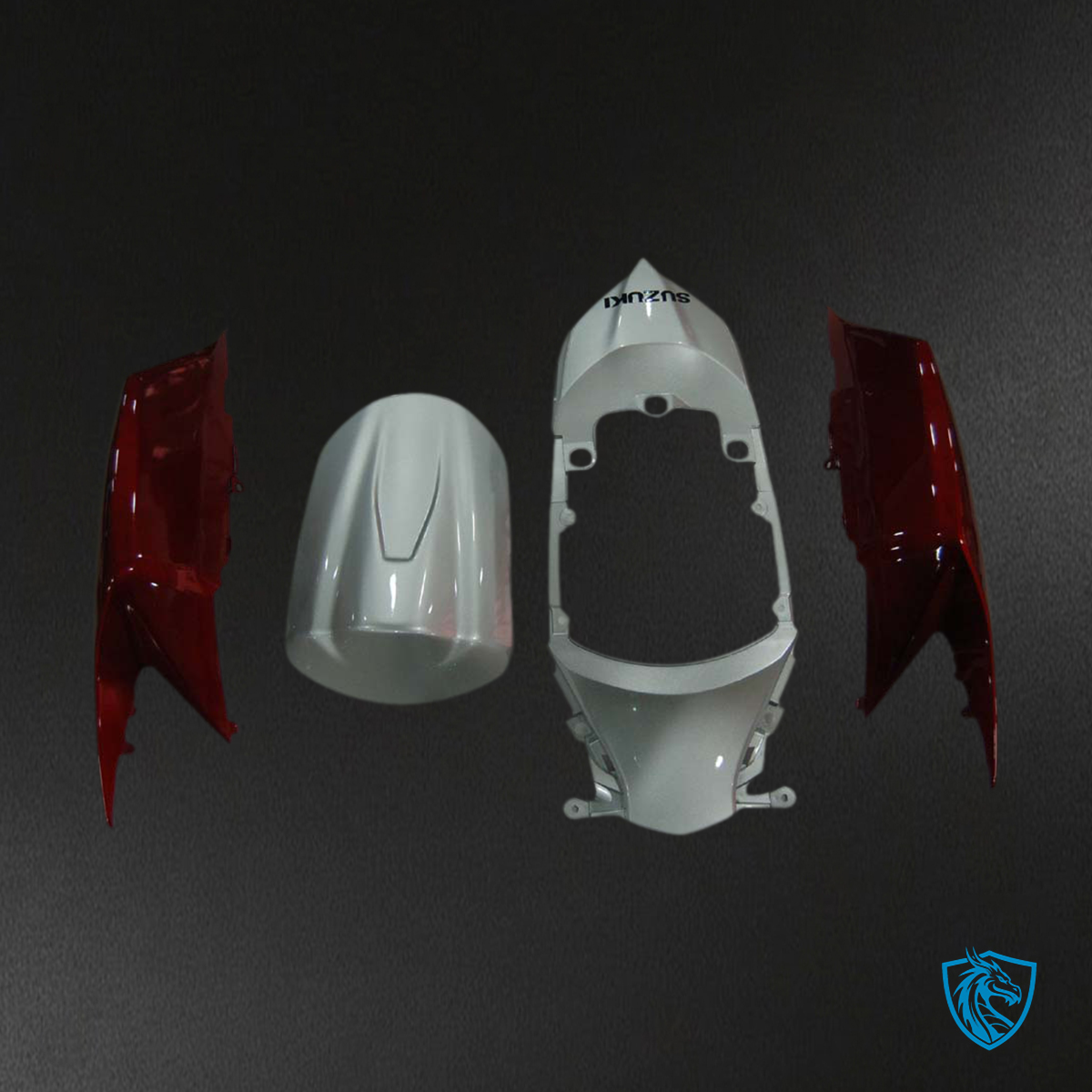 Suzuki GSXR 600-750 (2008-2010) Silver & Red Injection Fairing Kit | ABS Bodywork