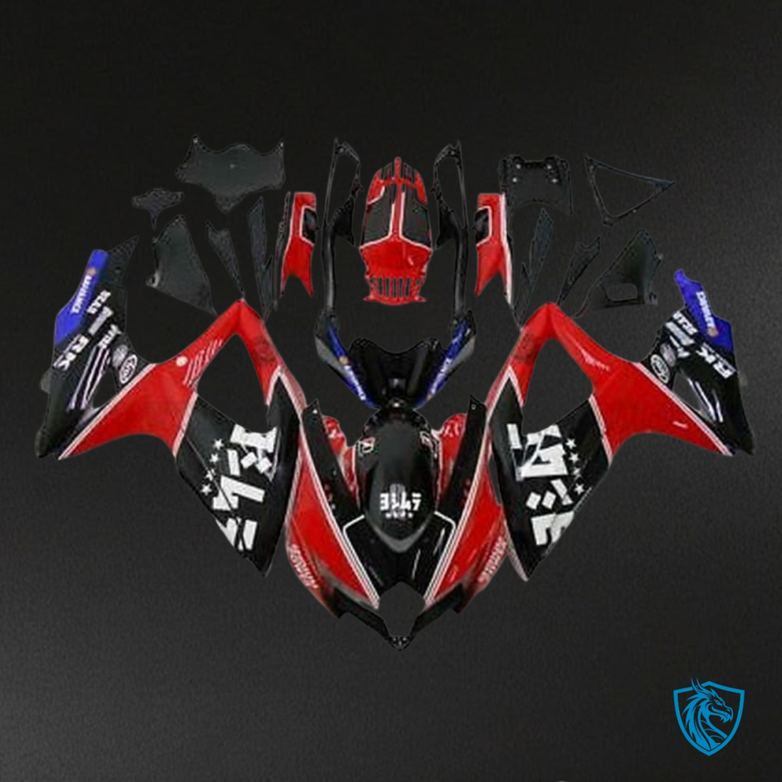 Suzuki GSXR600/750 (2008-2010) Red, Black & White - Replacement Motorcycle Fairings Kit