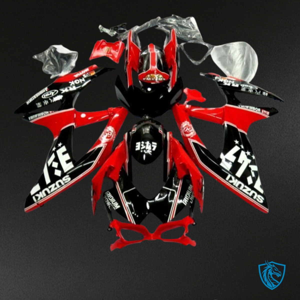 Suzuki GSXR600/750 (2008-2010) Red, Black & White Fairing Kit - Aftermarket ABS Bodywork