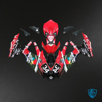 Suzuki GSXR 600-750 (2008-2010) Red & Black 34 Generic - Custom ABS Fairing Kit