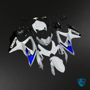 Suzuki GSXR 600-750 (2008-2010) Silver & White Generic - MERGEment Motorcycle Fairings Kit