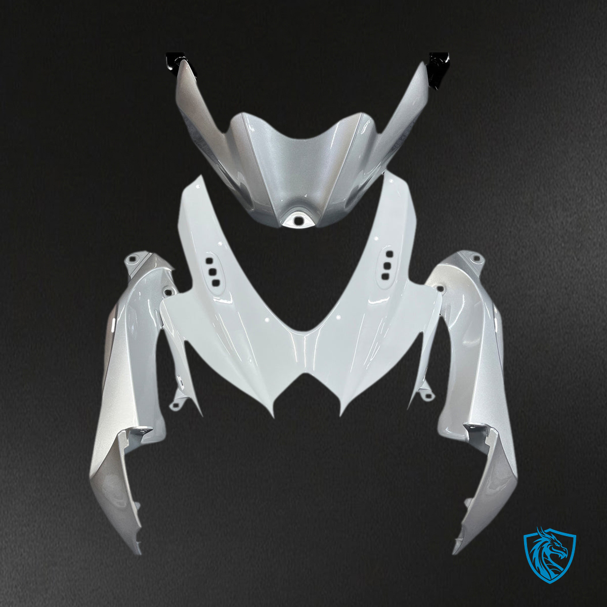 Suzuki GSXR 600-750 (2008-2010) Silver & White Generic - MERGEment Motorcycle Fairings Kit