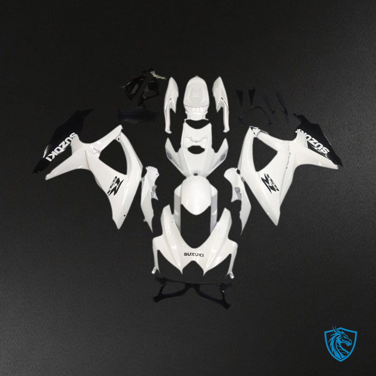 Suzuki GSXR 600-750 (2008-2010) White & Black Generic - Custom ABS Fairing Kit